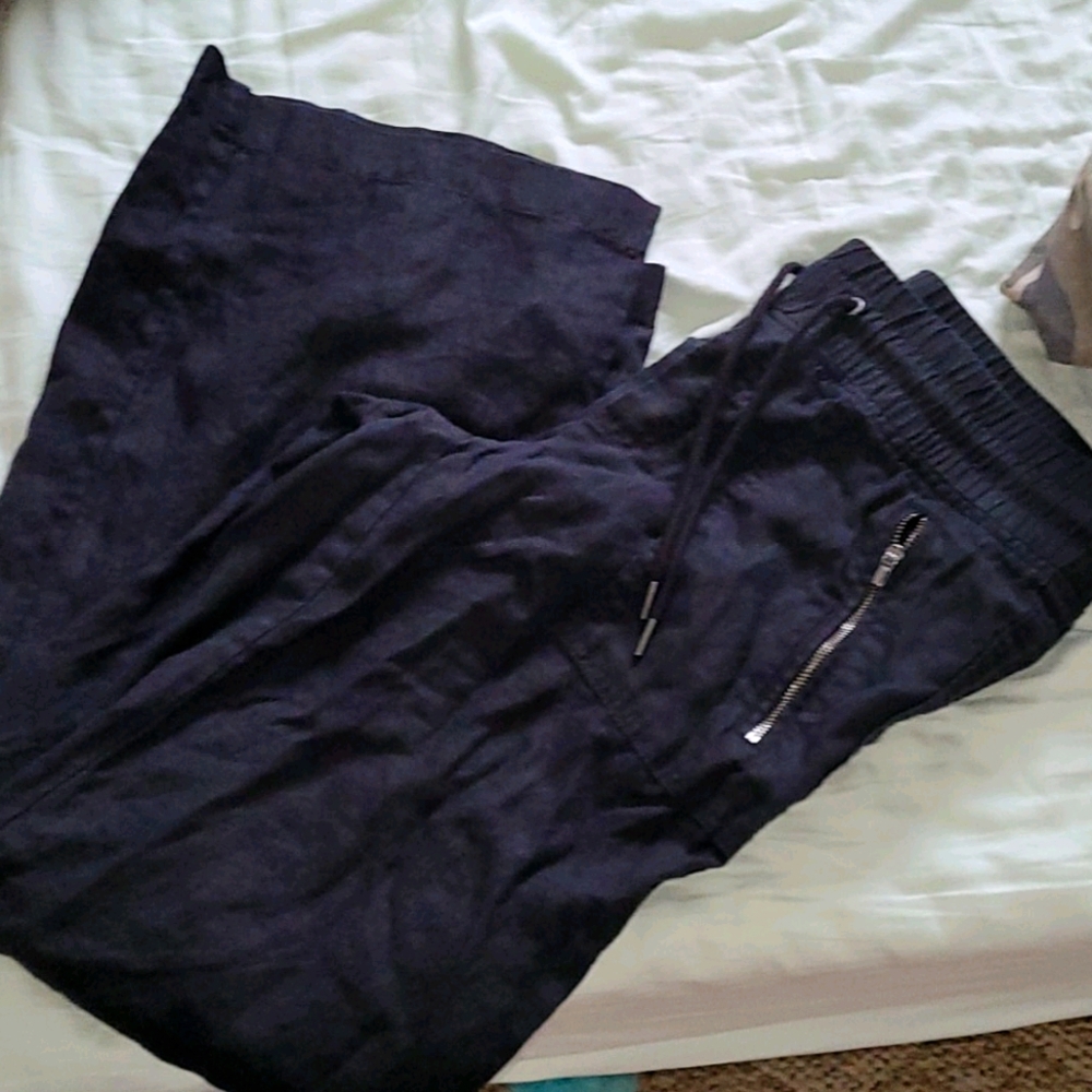 Linen wide leg pants